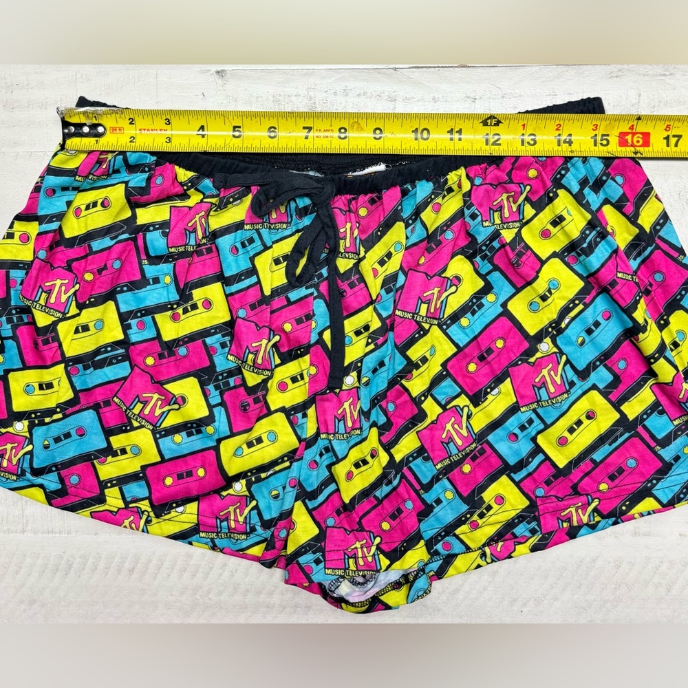Intimo MTV Womens' Music Television Neon Cassette Tape Sleep Pajama Set Short - Picture 3 of 11
